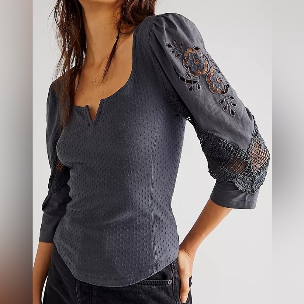 Free people brunch date top, wide neck, Free People top